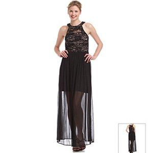 Morgan & Co Black Lace Evening Dress